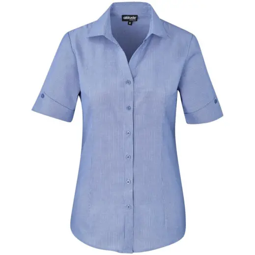 Ladies Short Sleeve Northampton Shirt Royal Blue Front